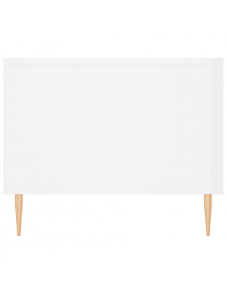 Tavolino da Salotto Bianco Lucido 102x50x40cm Legno Multistrato