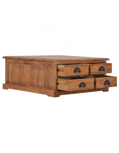 Tavolino da Caffè 68x68x30cm in Legno Massello di Teak