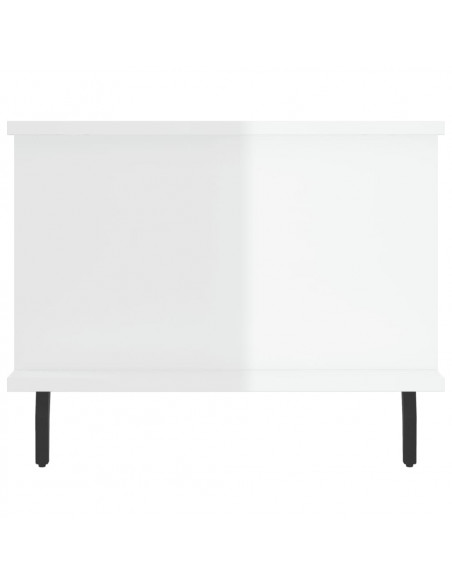 Tavolino da Salotto Bianco Lucido 90x50x40 cm Legno Multistrato