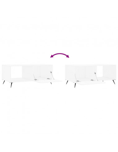 Tavolino da Salotto Bianco 90x50x40 cm in Legno Multistrato