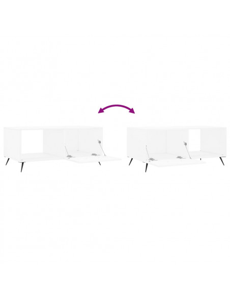 Tavolino da Salotto Bianco 90x50x40 cm in Legno Multistrato