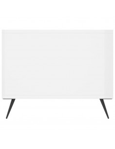 Tavolino da Salotto Bianco Lucido 90x50x40 cm Legno Multistrato 2