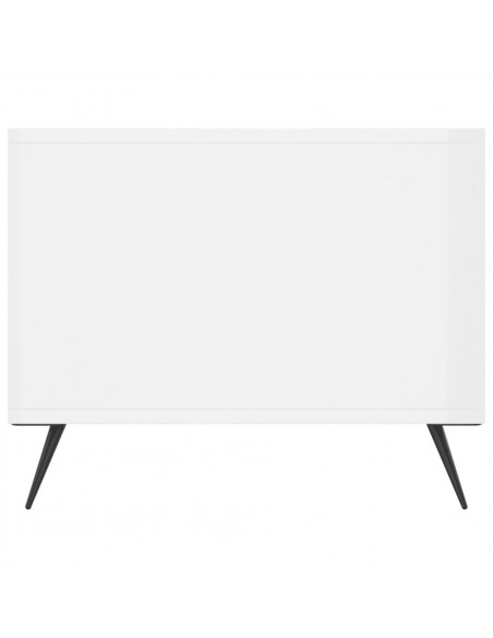 Tavolino da Salotto Bianco Lucido 90x50x40 cm Legno Multistrato