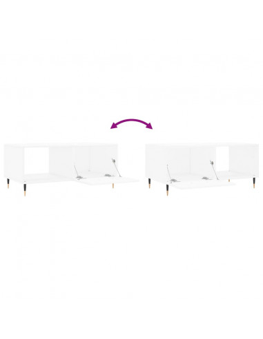 Tavolino da Salotto Bianco 90x50x40 cm in Legno Multistrato