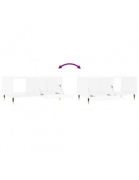 Tavolino da Salotto Bianco 90x50x40 cm in Legno Multistrato