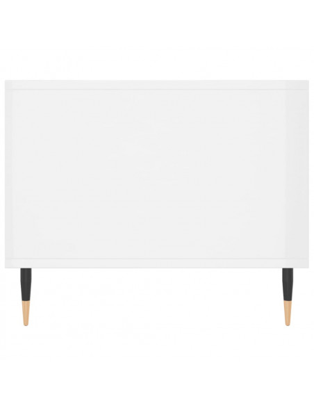 Tavolino da Salotto Bianco Lucido 90x50x40 cm Legno Multistrato