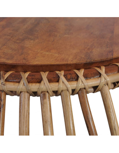 Tavolini da Salotto 2 pz in Rattan Naturale