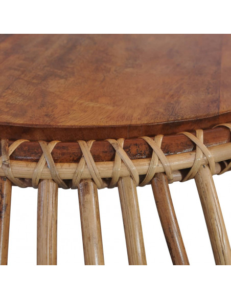 Tavolini da Salotto 2 pz in Rattan Naturale