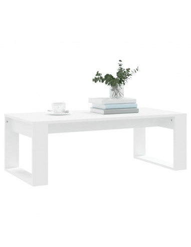 Tavolino da Salotto Bianco 102x50x35 cm in Legno Multistrato