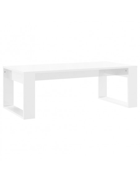 Tavolino da Salotto Bianco Lucido 102x50x35cm Legno Multistrato
