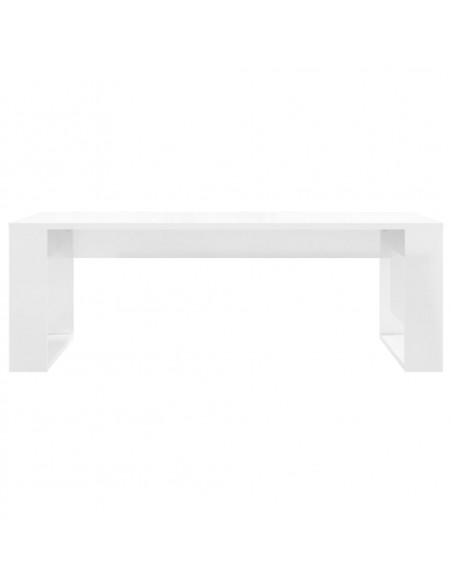Tavolino da Salotto Bianco Lucido 102x50x35cm Legno Multistrato