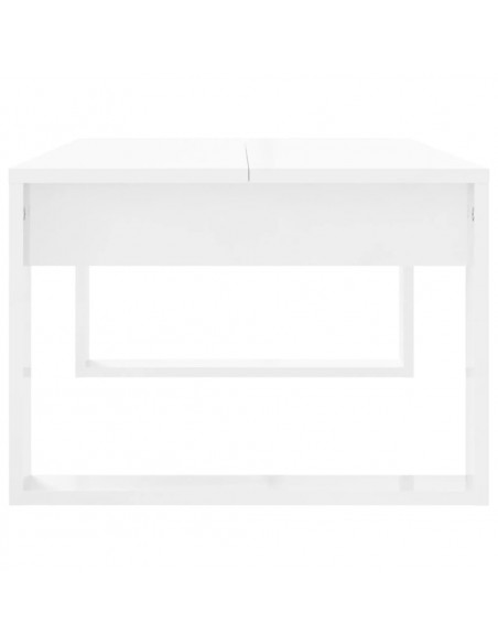 Tavolino da Salotto Bianco Lucido 102x50x35cm Legno Multistrato