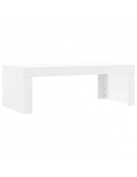 Tavolino da Salotto Bianco Lucido 102x50x36cm Legno Multistrato