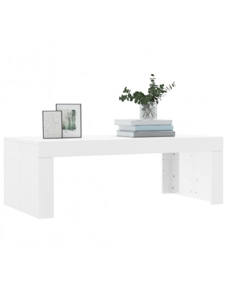 Tavolino da Salotto Bianco Lucido 102x50x36cm Legno Multistrato