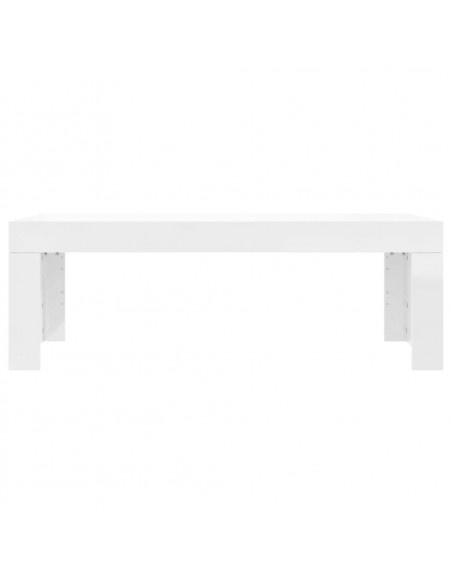 Tavolino da Salotto Bianco Lucido 102x50x36cm Legno Multistrato