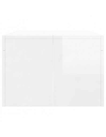 Tavolino da Salotto Bianco Lucido 102x50x36cm Legno Multistrato