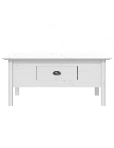 Tavolino da Salotto BODO 100x55x45cm Legno Massello Pino Bianco