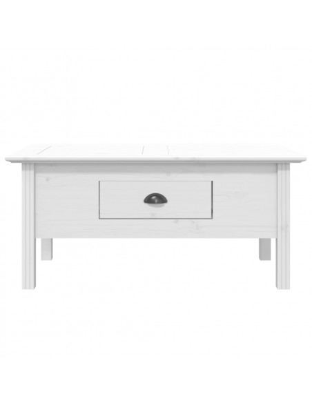 Tavolino da Salotto BODO 100x55x45cm Legno Massello Pino Bianco