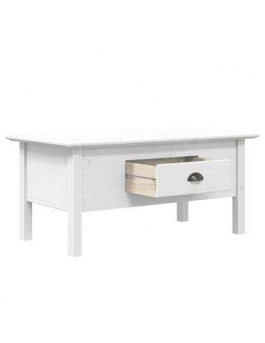 Tavolino da Salotto BODO 100x55x45cm Legno Massello Pino Bianco