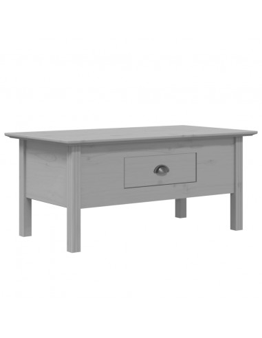Tavolino da Salotto BODO 100x55x45cm Legno Massello Pino Grigio