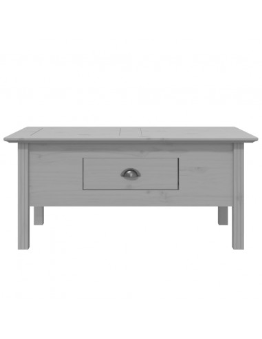 Tavolino da Salotto BODO 100x55x45cm Legno Massello Pino Grigio