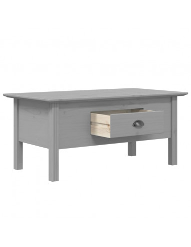 Tavolino da Salotto BODO 100x55x45cm Legno Massello Pino Grigio