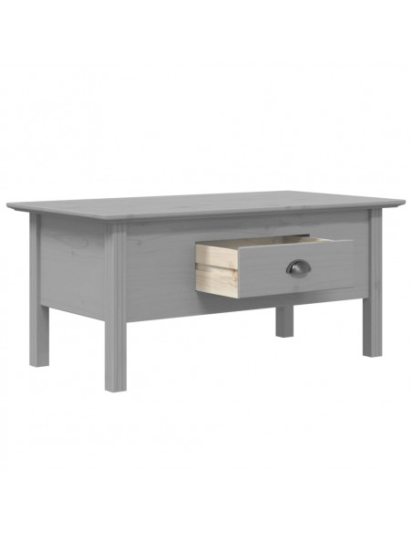 Tavolino da Salotto BODO 100x55x45cm Legno Massello Pino Grigio