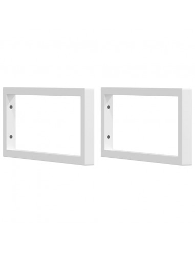 Reggimensole per Lavabo 2 pz Bianche Rettangolari in Acciaio