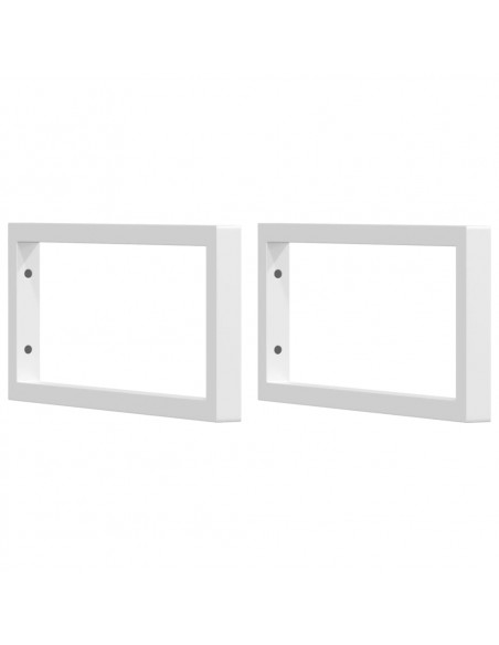 Reggimensole per Lavabo 2 pz Bianche Rettangolari in Acciaio