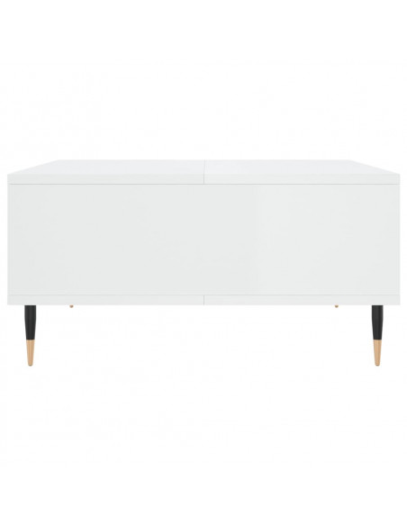 Tavolino da Salotto Bianco Lucido 60x60x30 cm Legno Multistrato