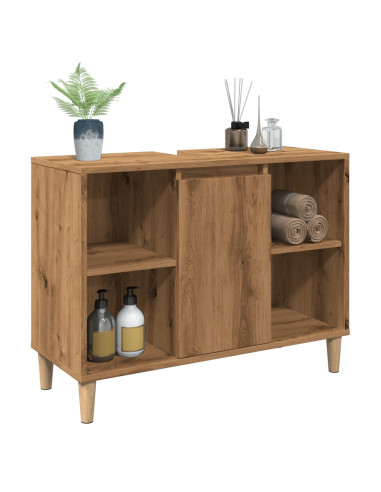 Mobile da Bagno Rovere Artigianale 80x33x60cm Legno Multistrato