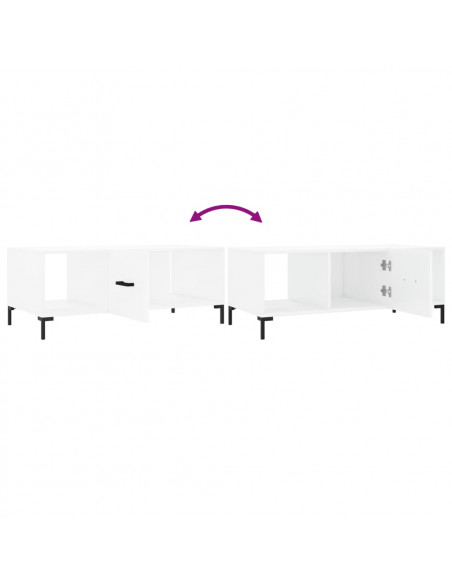 Tavolino da Salotto Bianco 102x50x40 cm in Legno Multistrato