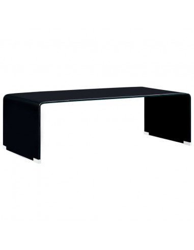 Tavolino da Caffè Nero 98x45x31 cm in Vetro Temperato