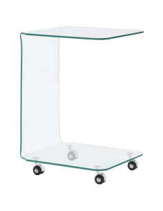 Tavolino da Caffè 45x40x63 cm in Vetro Temperato 2