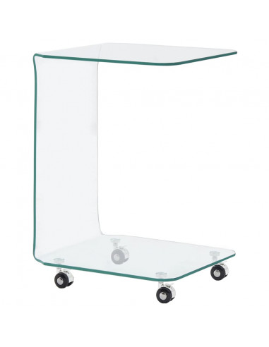 Tavolino da Caffè 45x40x63 cm in Vetro Temperato