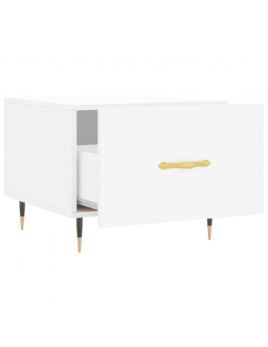 Tavolini da Salotto 2 pz Bianchi 50x50x40 cm Legno Multistrato