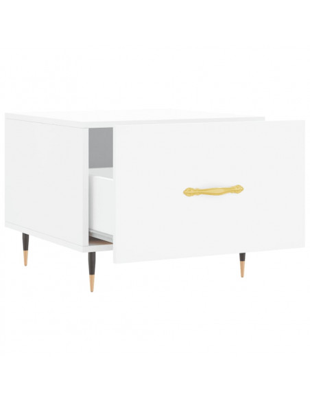 Tavolini da Salotto 2 pz Bianchi 50x50x40 cm Legno Multistrato