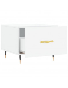 Tavolini Salotto 2pz Bianco Lucido 50x50x40cm Legno Multistrato 2