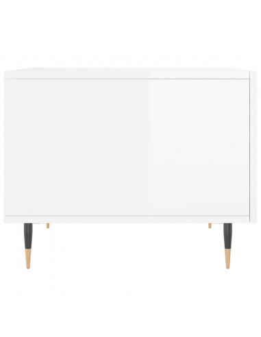 Tavolini Salotto 2pz Bianco Lucido 50x50x40cm Legno Multistrato