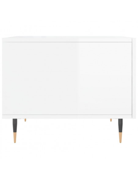 Tavolini Salotto 2pz Bianco Lucido 50x50x40cm Legno Multistrato