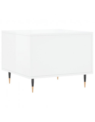 Tavolini Salotto 2pz Bianco Lucido 50x50x40cm Legno Multistrato