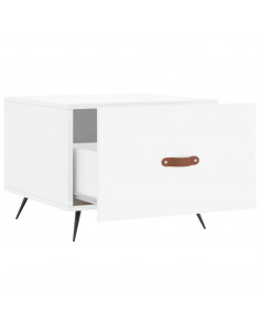 Tavolini Salotto 2pz Bianco Lucido 50x50x40cm Legno Multistrato 2