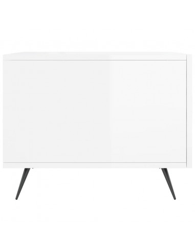 Tavolini Salotto 2pz Bianco Lucido 50x50x40cm Legno Multistrato