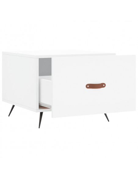 Tavolini da Salotto 2 pz Bianchi 50x50x40 cm Legno Multistrato
