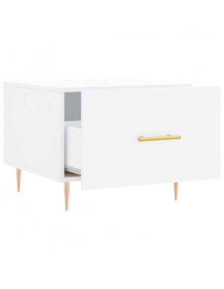Tavolini da Salotto 2 pz Bianchi 50x50x40 cm Legno Multistrato