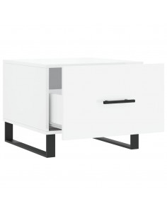 Tavolini Salotto 2pz Bianco Lucido 50x50x40cm Legno Multistrato 2