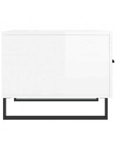 Tavolini Salotto 2pz Bianco Lucido 50x50x40cm Legno Multistrato