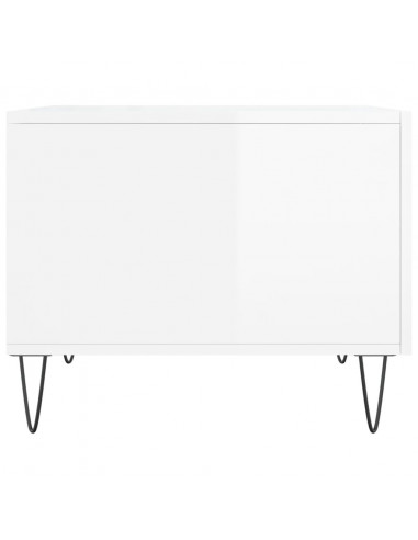 Tavolini Salotto 2pz Bianco Lucido 50x50x40cm Legno Multistrato