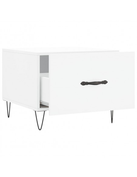 Tavolini da Salotto 2 pz Bianchi 50x50x40 cm Legno Multistrato