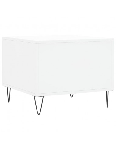 Tavolini da Salotto 2 pz Bianchi 50x50x40 cm Legno Multistrato